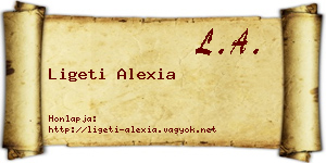 Ligeti Alexia névjegykártya